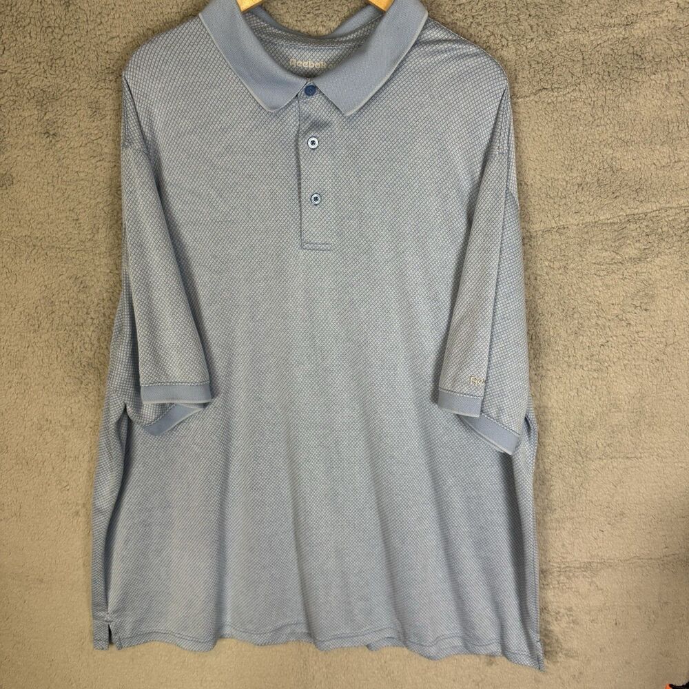 Reebok Shirt Men's 4XLT Blue Polo Golf Short Sleeve Polyester Athletic